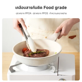 SimplusXINSSA ชุดเครื่องครัวเซรามิค 7 ชิ้น เคลือบหินธรรมชาติ ไม่ติดกระทะ ปลอดสารพิษ 100% PFOA PFOS Free ใช้ทุกเตาGUOJ030