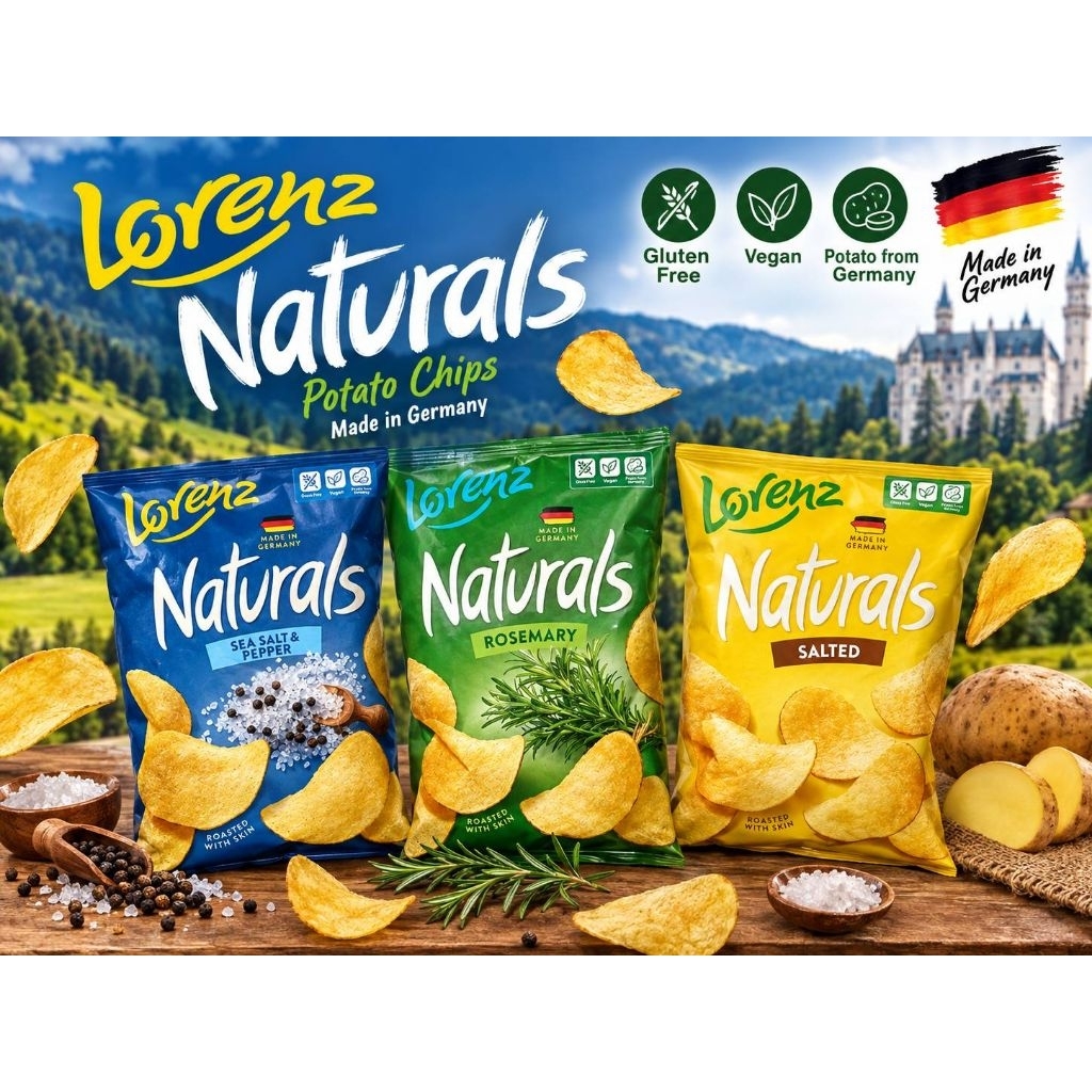 Lorenz Naturals มันฝรั่งแผ่นเรียบทอดกรอบ40g