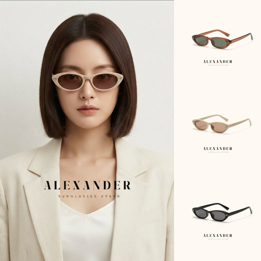 **A17 แว่นกันแดด A L E X A N D E R ผ่านการทดสอบเลนส์แท้💯 UV 400 แถม FREE อุปกรณ์ครบ