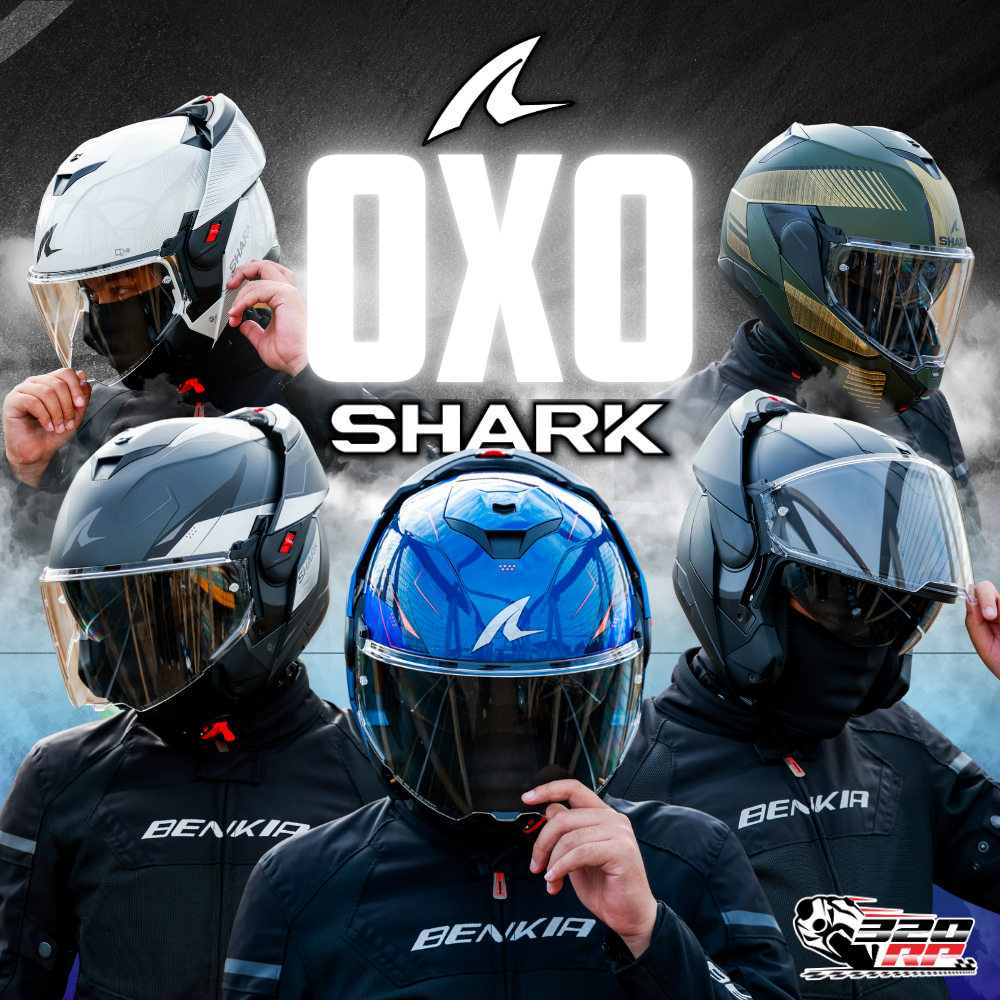 แถมฟรีแผ่นกันฝ้า !! หมวกกันน็อคยกคาง SHARK OXO FLIP BACK ของแท้ !! 320SP ราชพฤกษ์