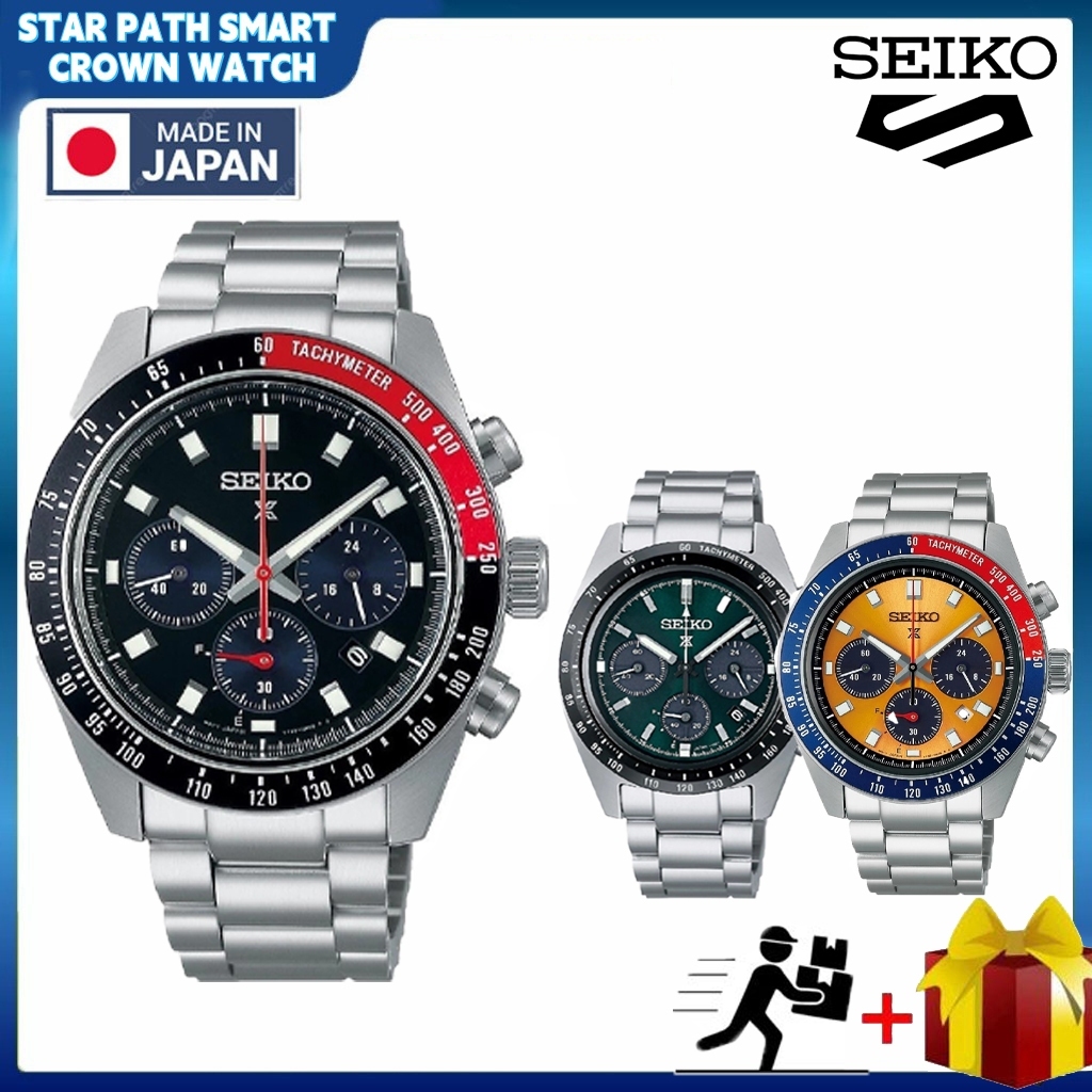 นาฬิกาผู้ชาย Seiko Prospex SSC915P1 Speedtimer 100% สำหรับกีฬาและธุรกิจ พร้อมตัวเรือนสีดำ ทำจากสแตนเ