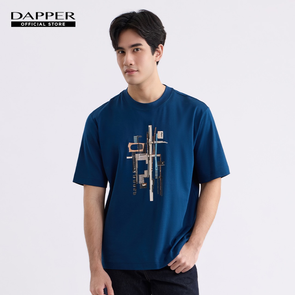 DAPPER เสื้อยืด Abstract Art T-Shirt สีกรมท่า (KRE/NA/848RS)