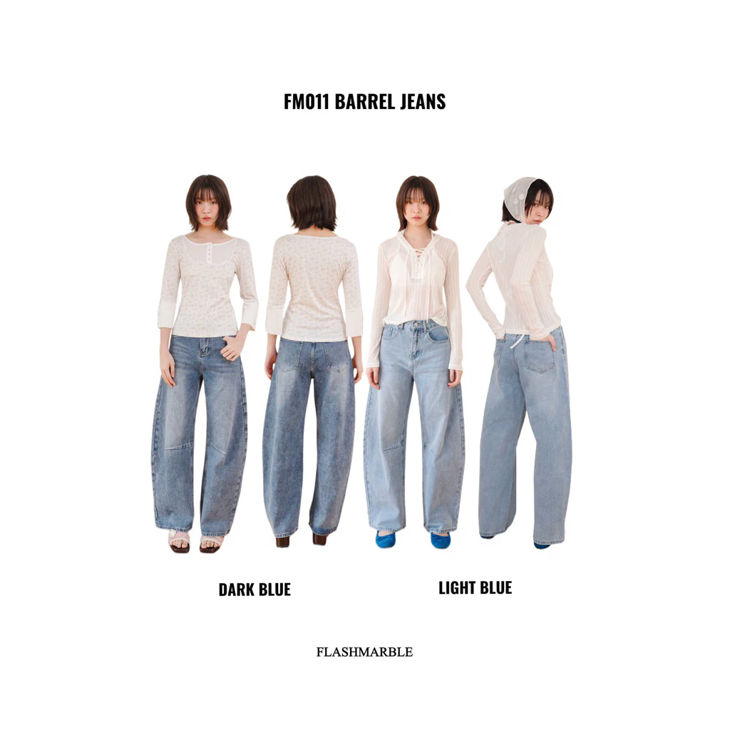 FLASHMARBLE #FM011 JEANS กางเกงยีนส์ BARREL JEANS