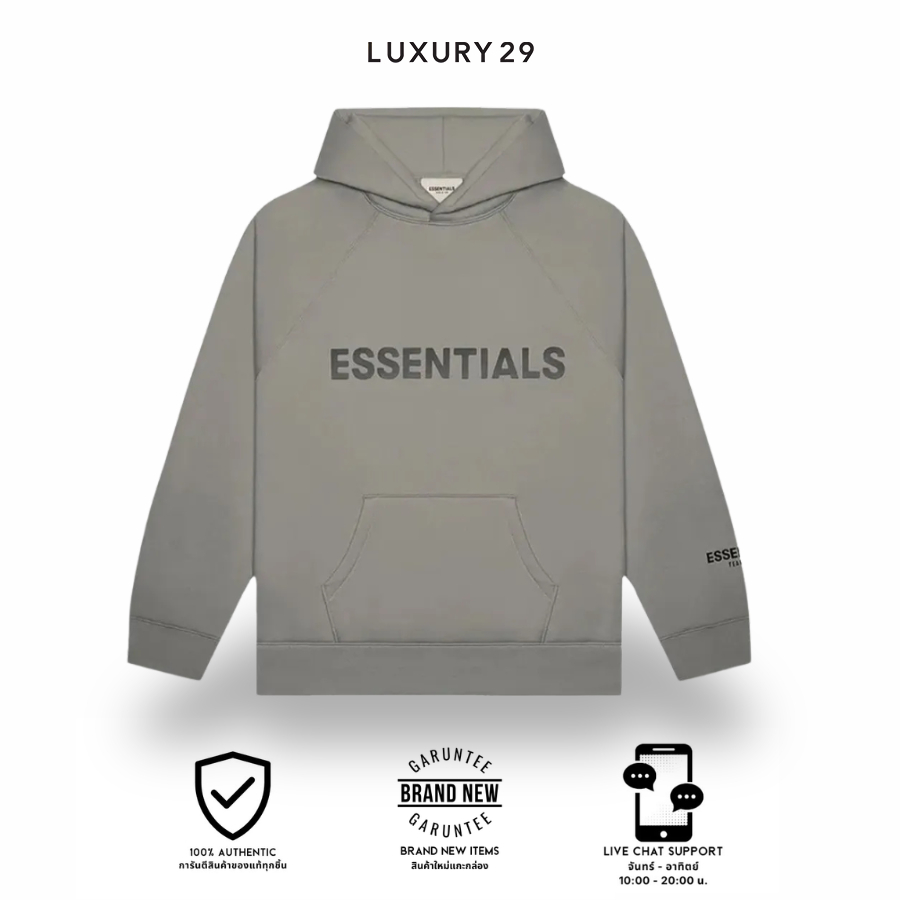 เสื้อฮู้ด Essentials Fear of God Essentials Hoodie Cement (FW20)