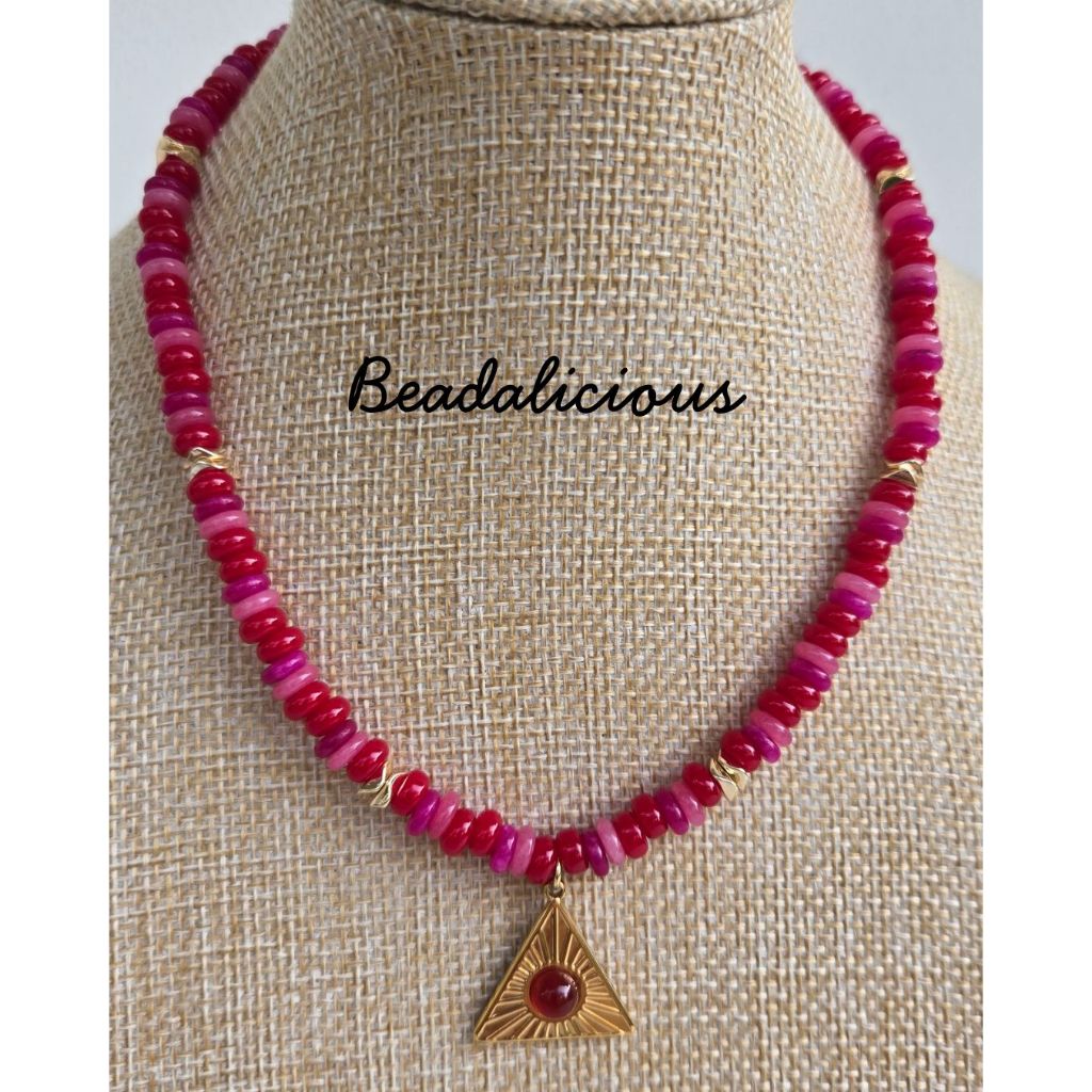 Beadalicious: Pink Stone Necklace