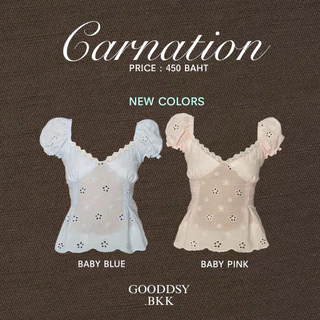 Gooddsy.bkk | ( พร้อมส่งนะคะ ) Carnation เสื้อรัดรูปแขนตุ๊กตาผ้าปักลายดอกไม้ เสื้อแขนตุ๊กตาน่ารักๆ เสื้อแขนตุ๊กตาคอหัวใจ