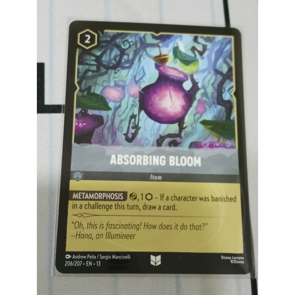 Absorbing Bloom 206/207 en13 disney lorcana trading card game