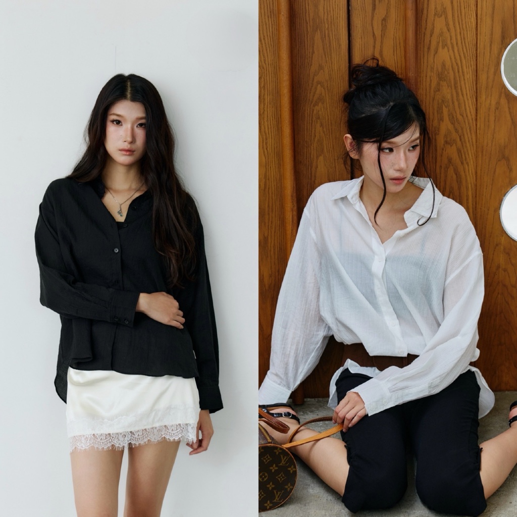 MALIMAYS - Tribecca Sheer Shirt เสื้อเชิ้ตซีทรู