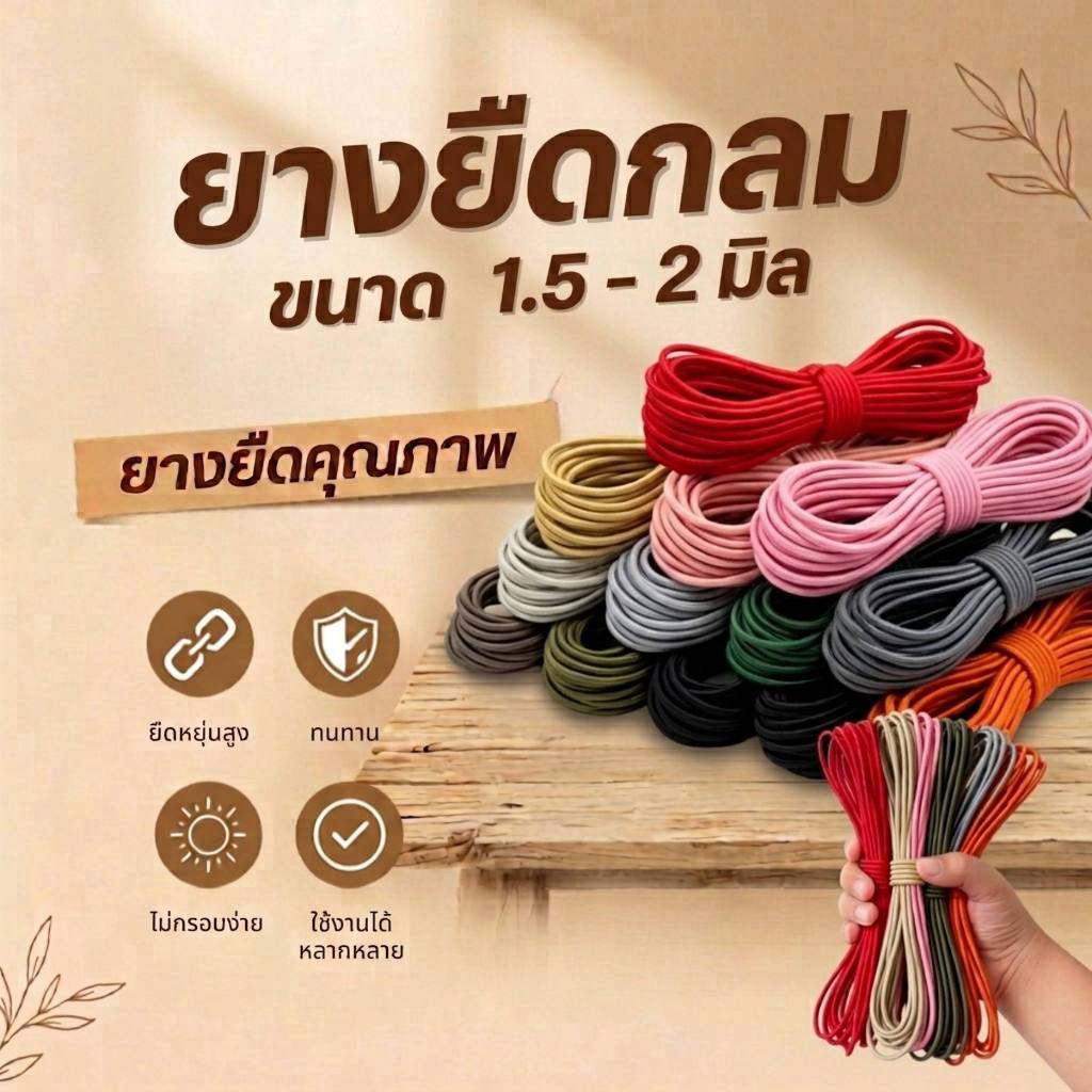 ยางยืด เชือกยืด สำหรับเสาเต็นท์ 1.5-2 มิล สำหรับเสาเต็นท์ทุกแบรนด์