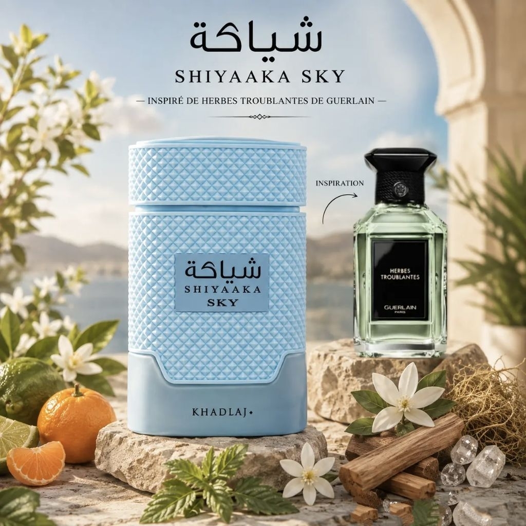 Shiyaaka Sky Eau De Perfume by Khadlaj(พร้อมส่ง)เป็นน้ำหอมกลิ่นซิตรัส อโรมาติก