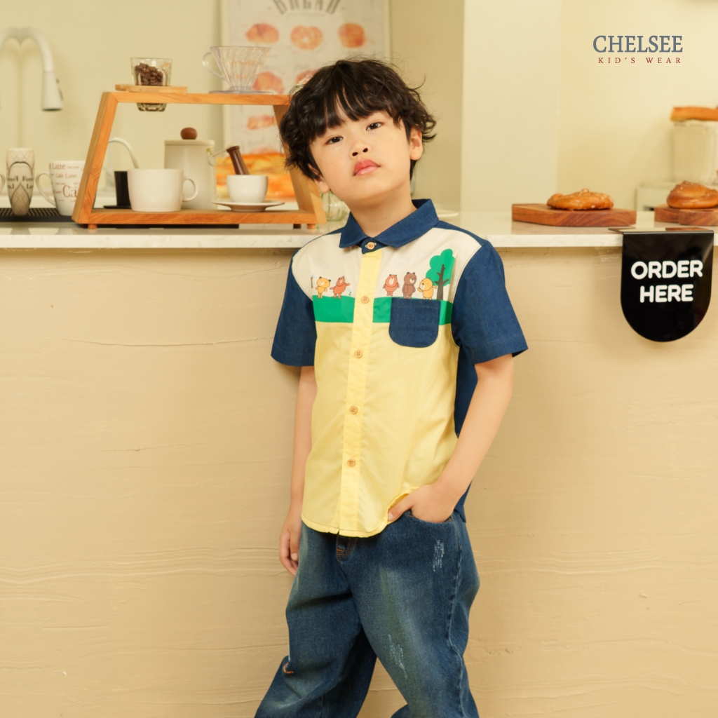 Chelsee قميص أولاد دنيم بنقش حيوانات — صورة 4