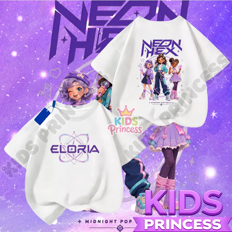 COD (จัดส่งตลอด 24 ชั่วโมง) KIDS PRINCESS เสื้อยืดเด็กผู้หญิง ลายแฟชั่นวัยรุ่น ลายกราฟิกน่ารัก เสื้อแขนสั้น ใส่สบาย