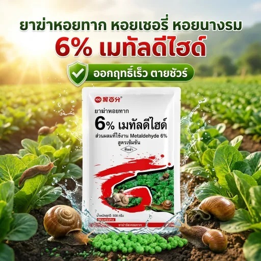 500 กรัม ยาฆ่าหอยทาก เมทัลดีไฮด์ 6% กำจัดหอยทุกชนิด ใช้งานง่าย ไม่เป็นอันตรายต่อสิ่งแวดล้อม