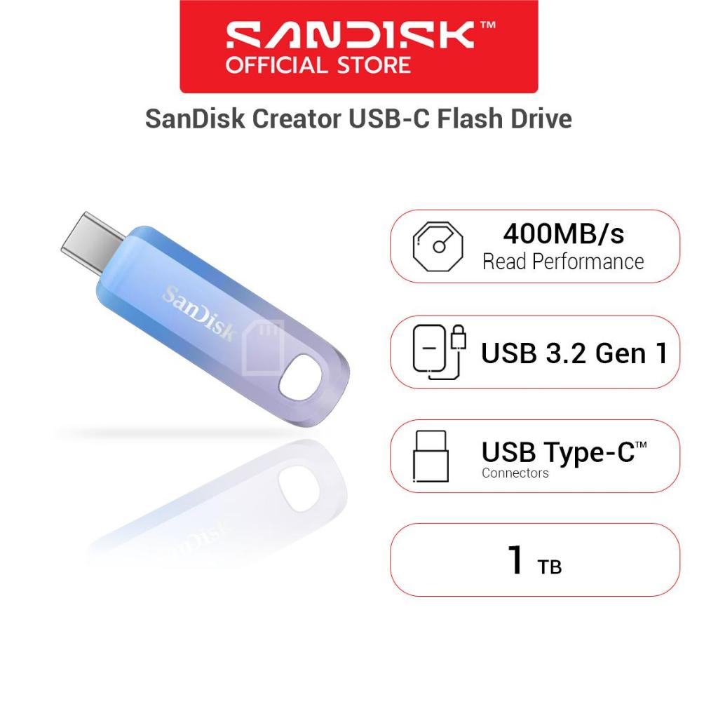 SanDisk Creator USB-C Flash Drive - 1TB Read Up to 400MB/s USB 3.2 Gen1 ( SDCZ75C-1T00-G46 ) 5Y