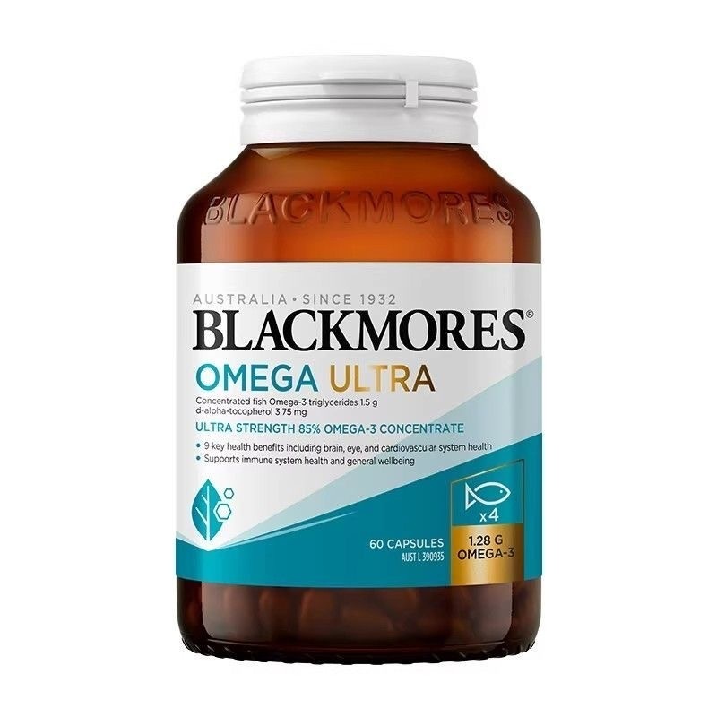 Blackmores Omega Ultra 60 capsules น้ำมันปลาเข้มข้นคุณภาพสูง 4 เท่า ของแท้ 100%