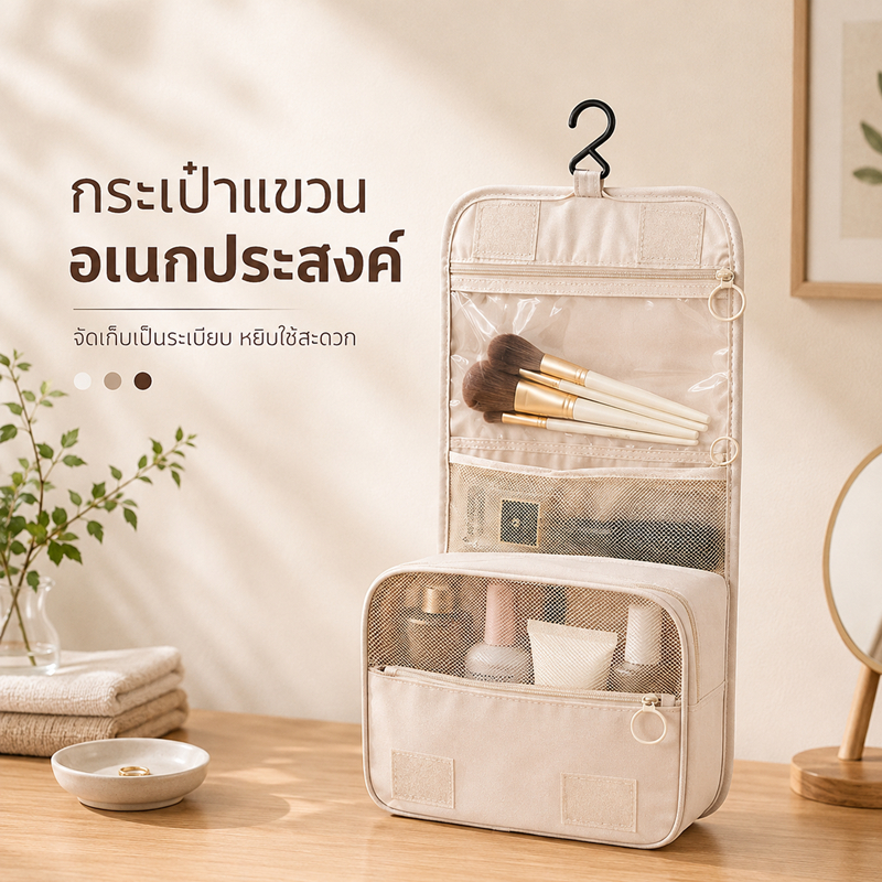 ✨กระเป๋าเครื่องสําอาง กระเป๋าTravel กันน้ํา จุของได้เยอะ กระเป๋าเสริม ขนาดเล็กกะทัดลัด สะดวกต่อการพกพา