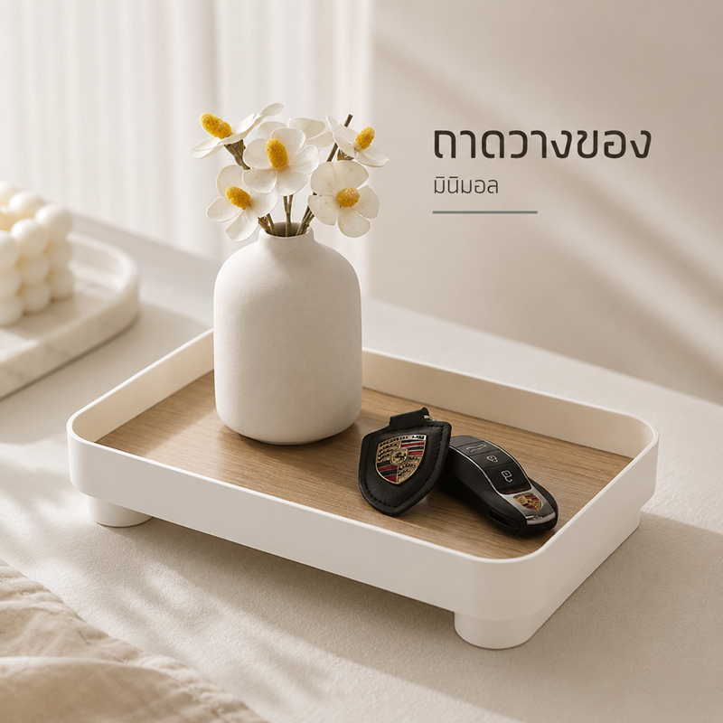 ถาดไม้ ถาดวาง อุปกรณ์ประกอบฉาก พร็อพตกแต่งบ้าน สไตล์นอร์ดิก การจัดเก็บ น้ำหอม อโรมาเธอราพี กล่องเก็บเครื่องสำอาง