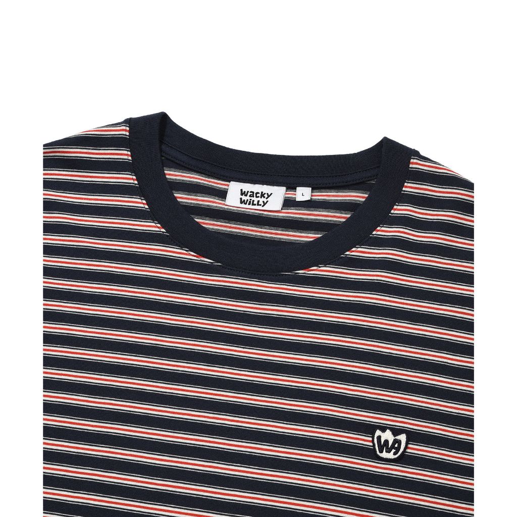 WACKY WILLY เสื้อยืดรุ่น Multi-Pin Stripe Short Sleeve T-Shirt Navy (80112SMPSSU_S6NAXX) — صورة 3