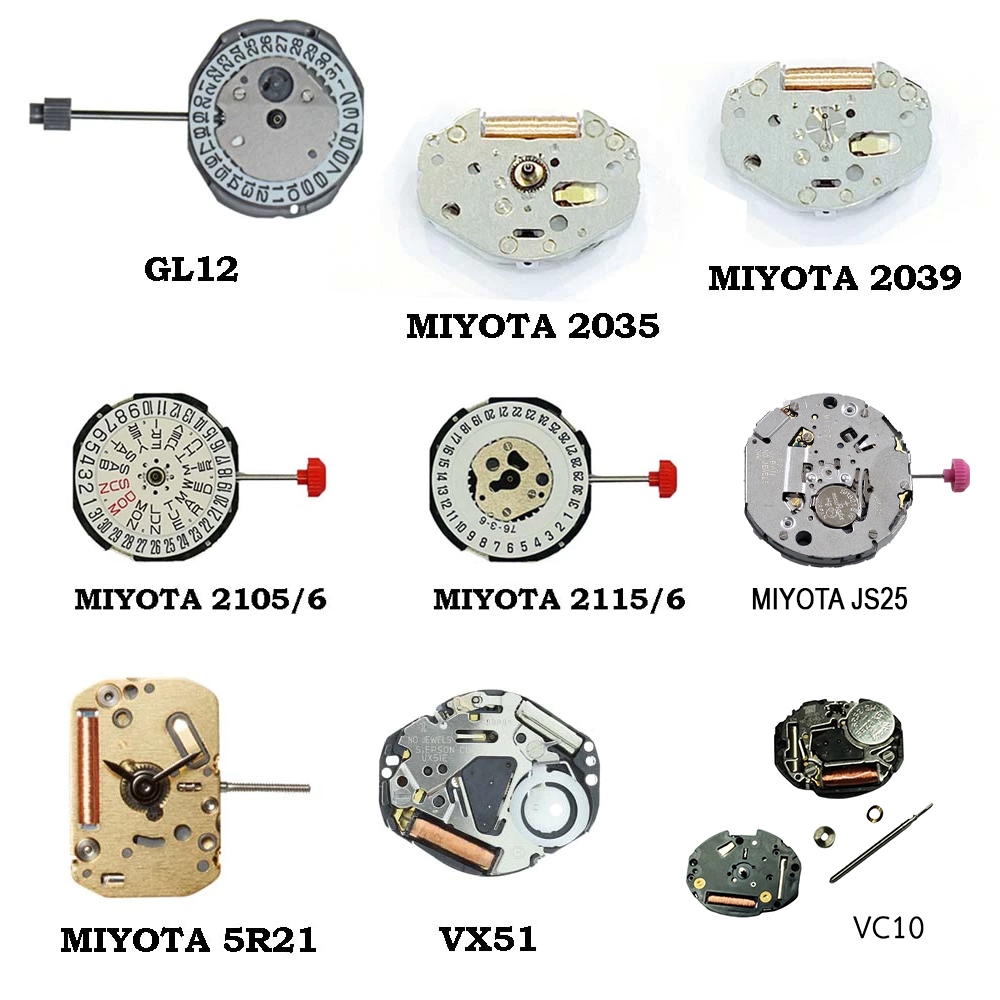 เครื่องนาฬิกา QUARTZ รุ่น MIYOTA 2039,MIYOTA 2035,VX51,GL12,5421,MIYOTA 5R21,MIYOTA 2115/6,MIYOTA 21