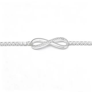LS jewelry สร้อยข้อมือแพลทินัม อินฟินิตี้ ผู้หญิง แฟชั่น ประดับคริสตัล ปรับขนาดได้ ของขวัญคู่ b2302