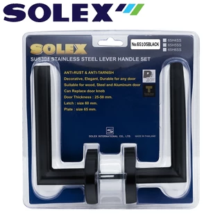 SOLEX มือจับก้านโยกสแตนเลส NO.65105,65107 BLACK (ทางผ่าน) ไม่มีกุญแจ