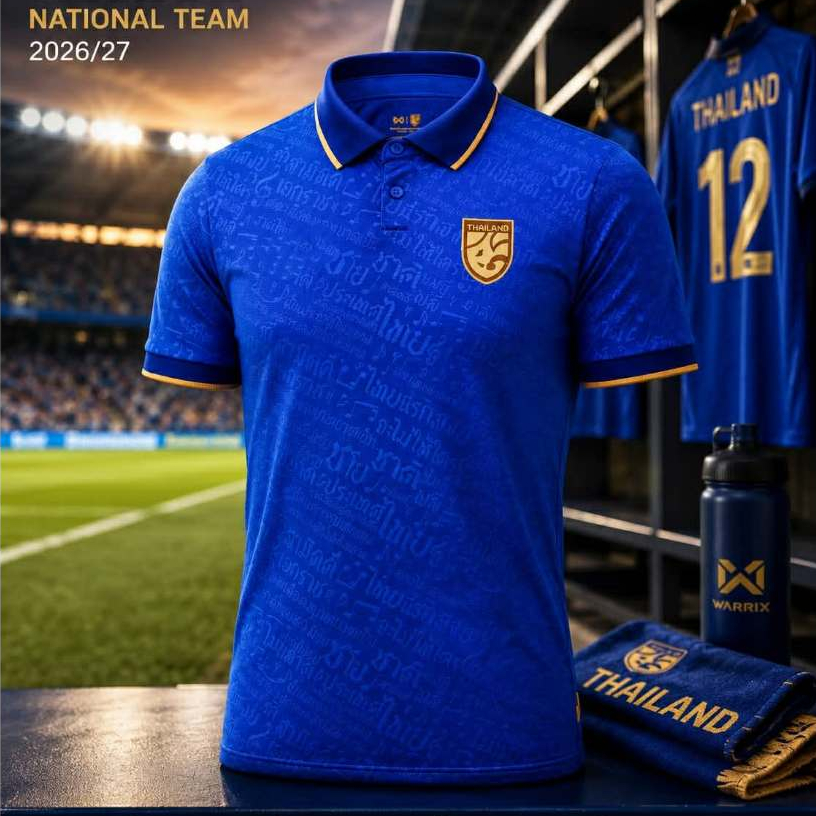 เสื้อบอนทีมชาติไทยรุนใหมลาสุดปี2026 2027(เสื้อพร้อม+กางเกง)FULL OPTIONติดอาร์มครบทุกสปอนเชอร์
