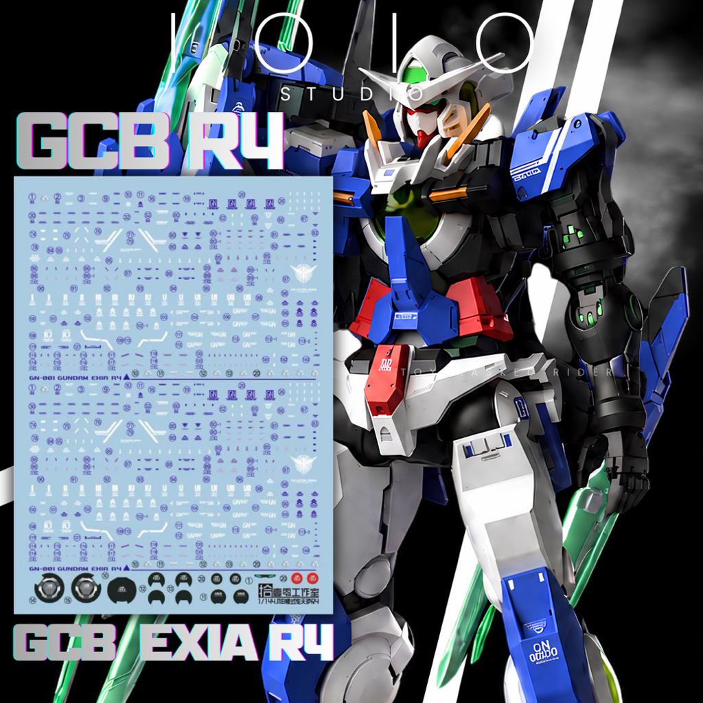 🟦ดีคอลน้ำ 1010 Studio DECAL 1/144 GBC Gundam Exia R4 Metal Build Ver. เรืองแสงแบล็คไลท์ ดีคอลน้ำความ
