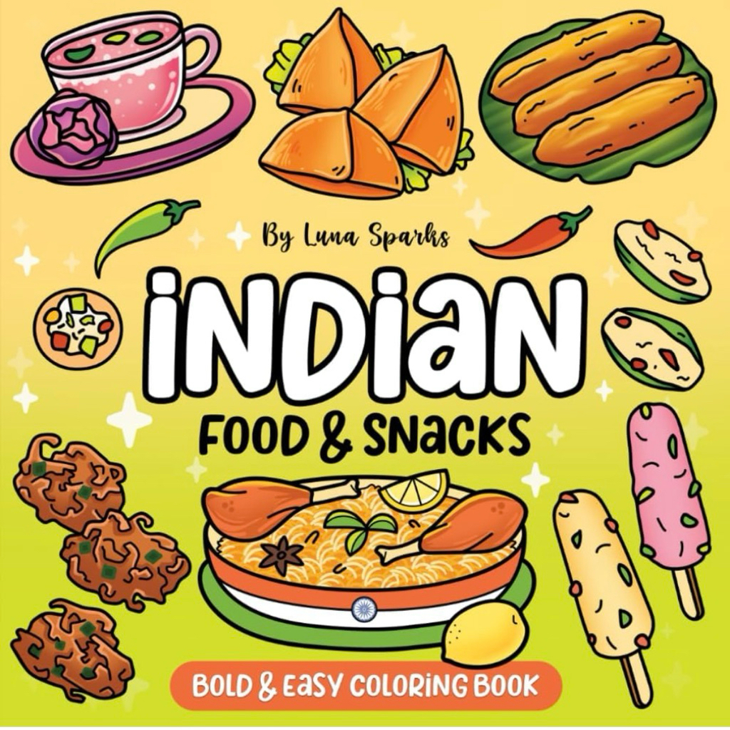 สมุดระบายสี Indian Food & Snacks by Luna Sparks