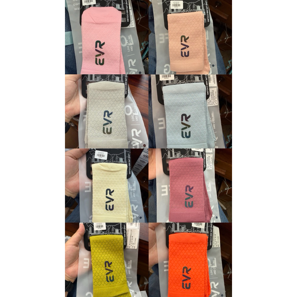 * Free Size * ถุงเท้าจักรยาน EVR รุ่น 0902 ผ้านุ่มกว่ารุ่น 0901 กระชับ สวมใส่สบาย