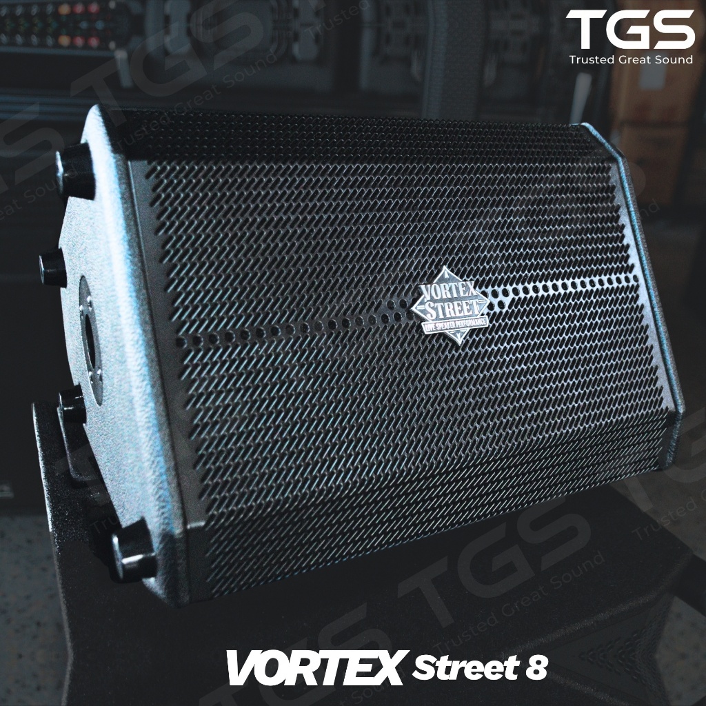 Vortex Street ลำโพงมีแบตในตัว 8 นิ้ว พกพาสะดวก สำหรับโฟล์คซอง คาราโอเกะ ต่อไมค์ เครื่องดนตรีได้