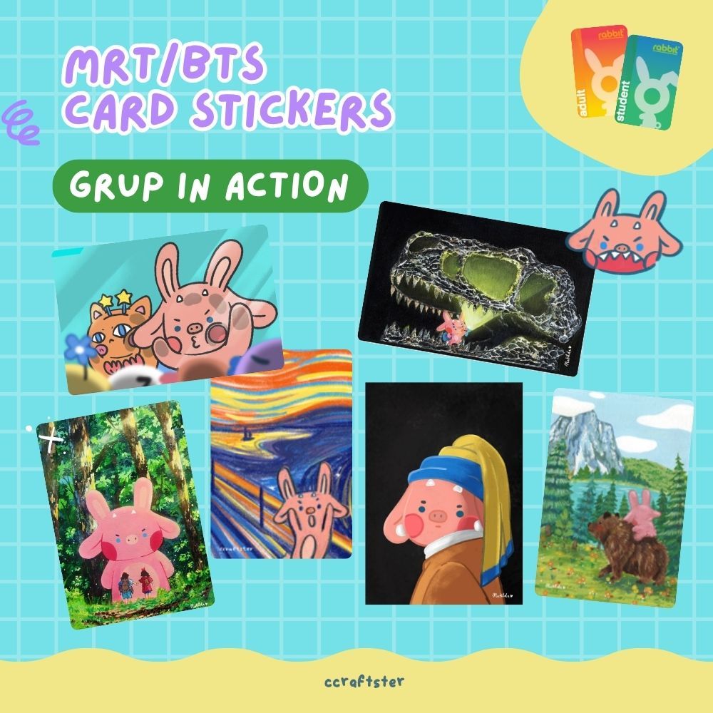 ccraftster - card sticker Grup in Action สติกเกอร์ติดบัตรบีทีเอส BTS สติ๊กเกอร์ติดบัตร (ไม่มีช่องชิป)