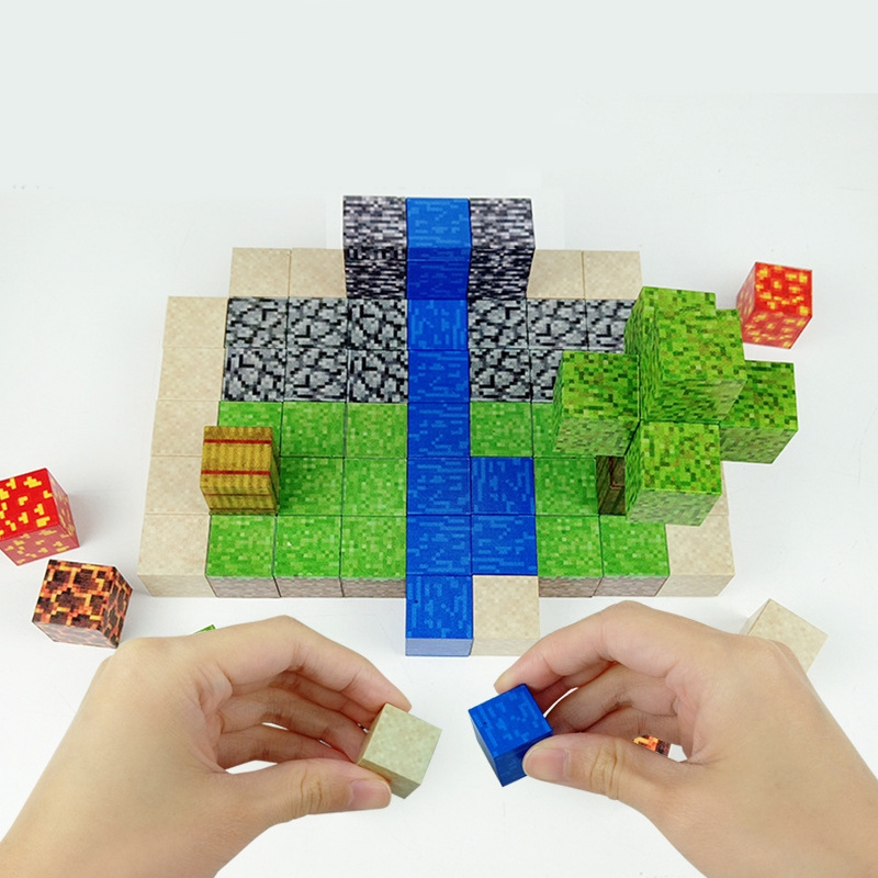 100pcsเกม DIY magnetic blockบล็อกแม่เหล็กอุปริศนาหรับเด็กของเล่นสร้างสรรค์และสนุกของขวัญวั