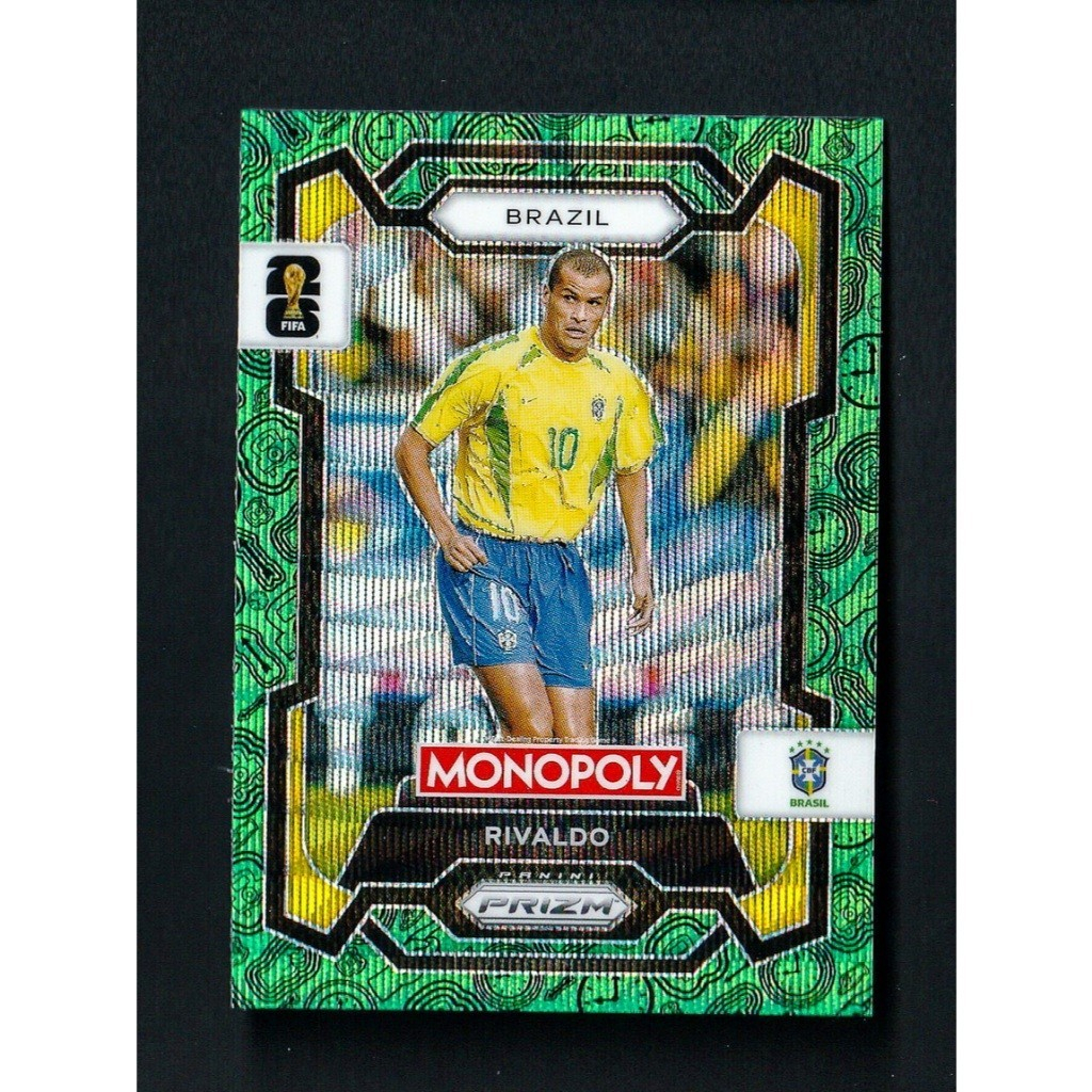 Rivaldo Four Corners Green Wave Panini Prizm FIFA World Cup 26 #21