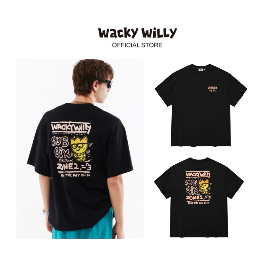 WACKY WILLY เสื้อยืดรุ่น RUNNING GRAPHIC SHORT SLEEVE T SHIRTS (SUB SIX) BLACK 80343SRNSSU_U6BKXX