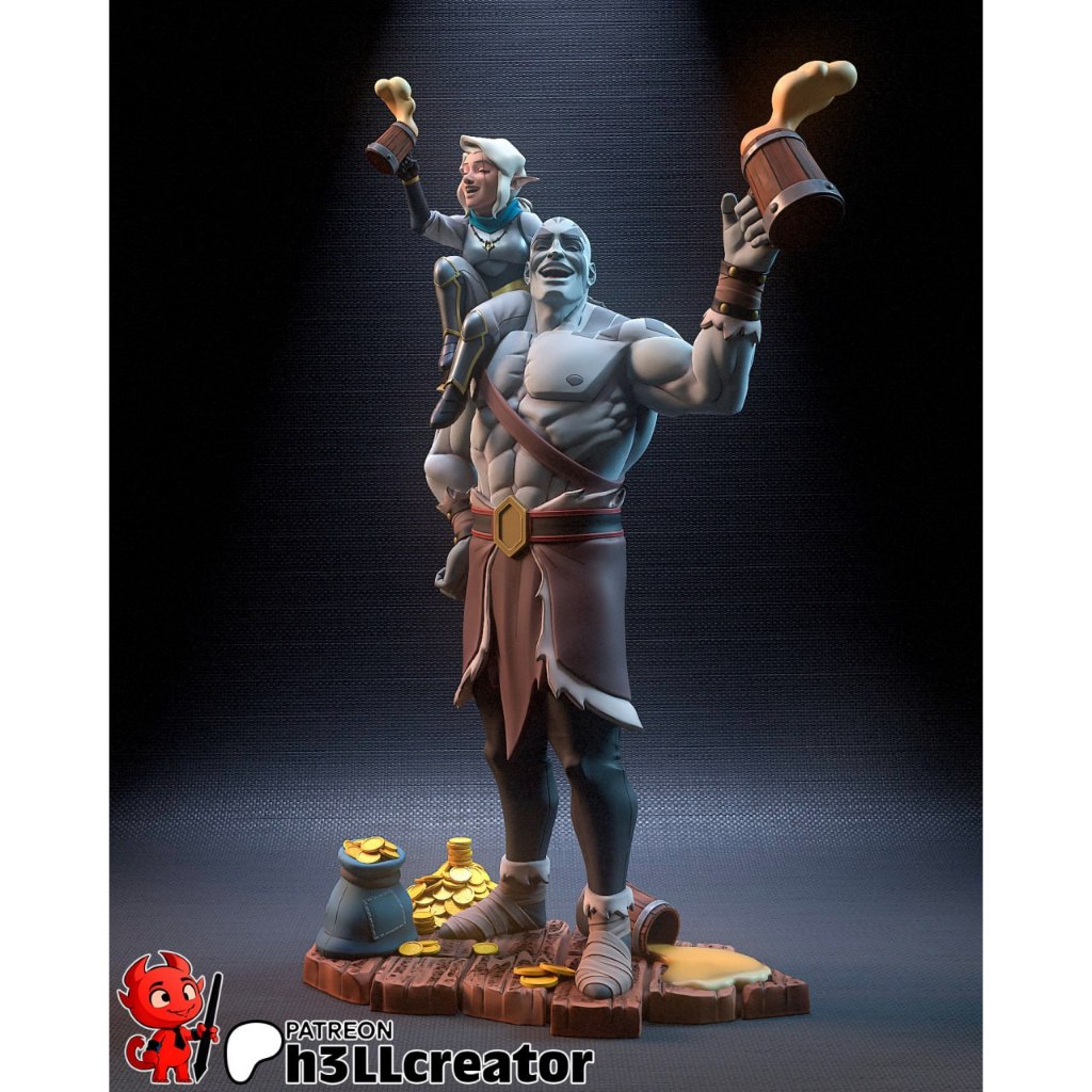 Grog and Pike : Model Figure Resin โมเดล ผลิตตามสั่ง DnD Bust