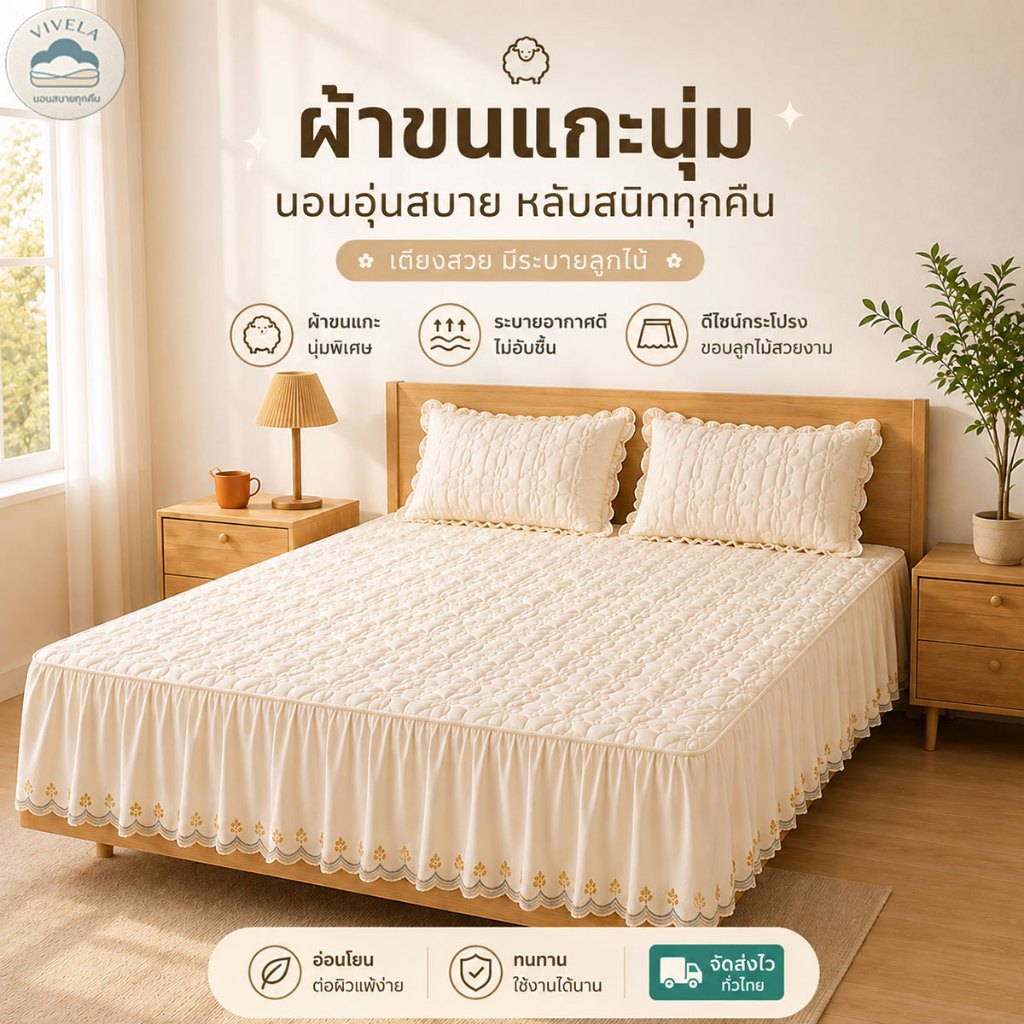 ผ้าปูรัดมุม ผ้าปูที่นอนขนสัตว์ หุ้มครบ 360°(พร้อมปลอกหมอน) 6ฟุต 5ฟุต 4ฟุต 3.5ฟุต 3ฟุต ป้องกันไรฝุ่น ระบายอากาศ
