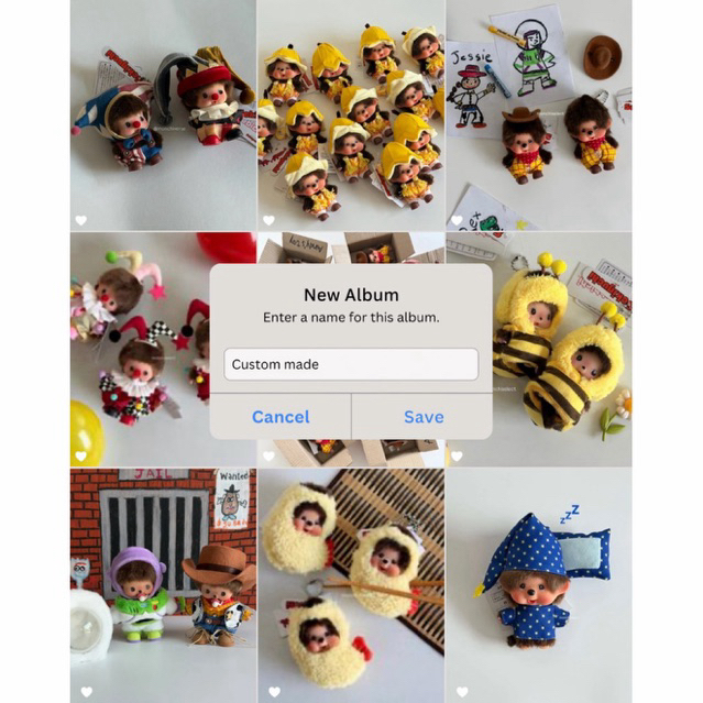 พร้อมส่ง!! monchhichi ชุดคัสตอมมีให้เลือกหลายเเบบ ของเเท้100%