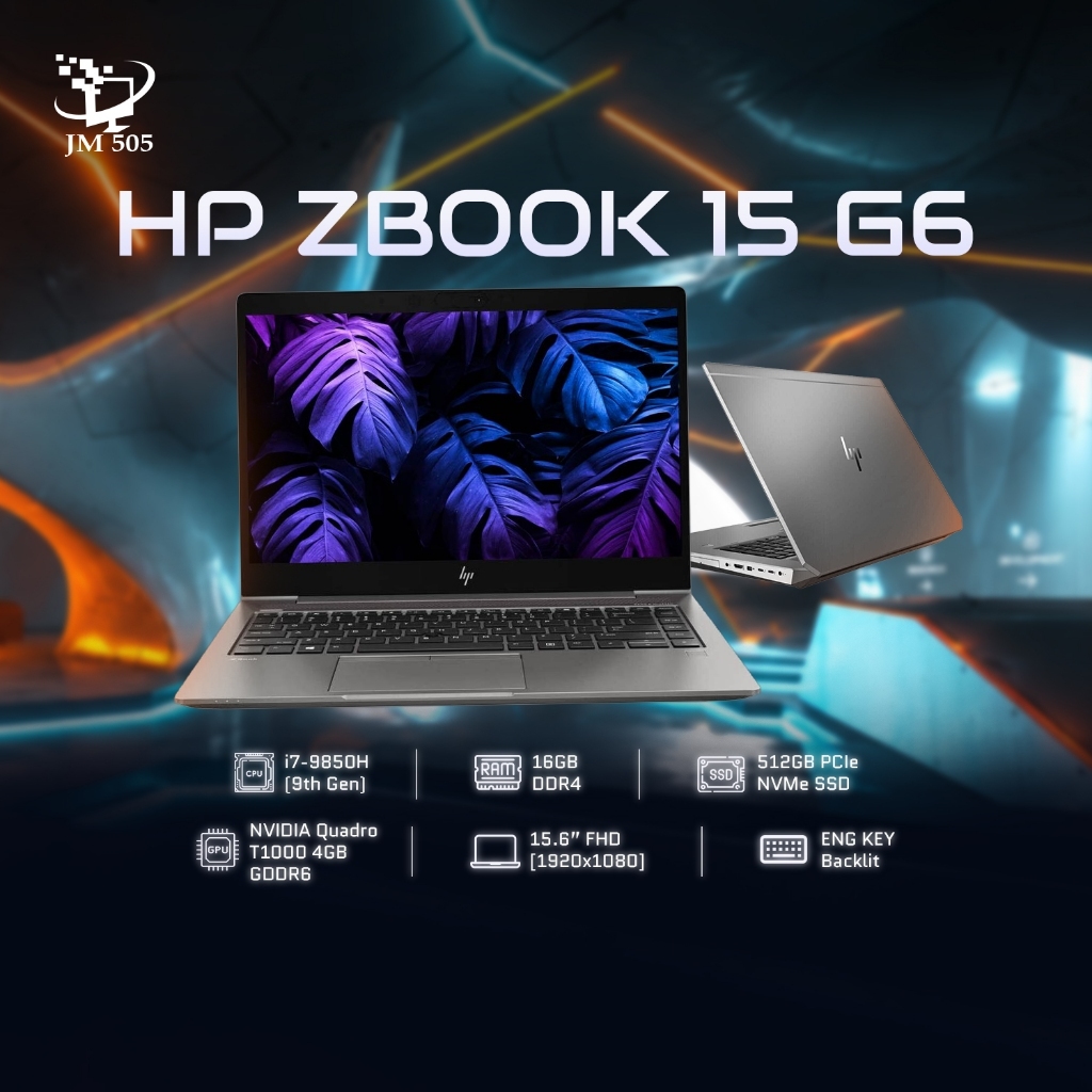 [2nd Hand] HP ZBook 15 G6 — Core i7 9th Gen / 16GB / 512GB SSD / 15.6” FHD / NVIDIA Quadro T1000 4GB