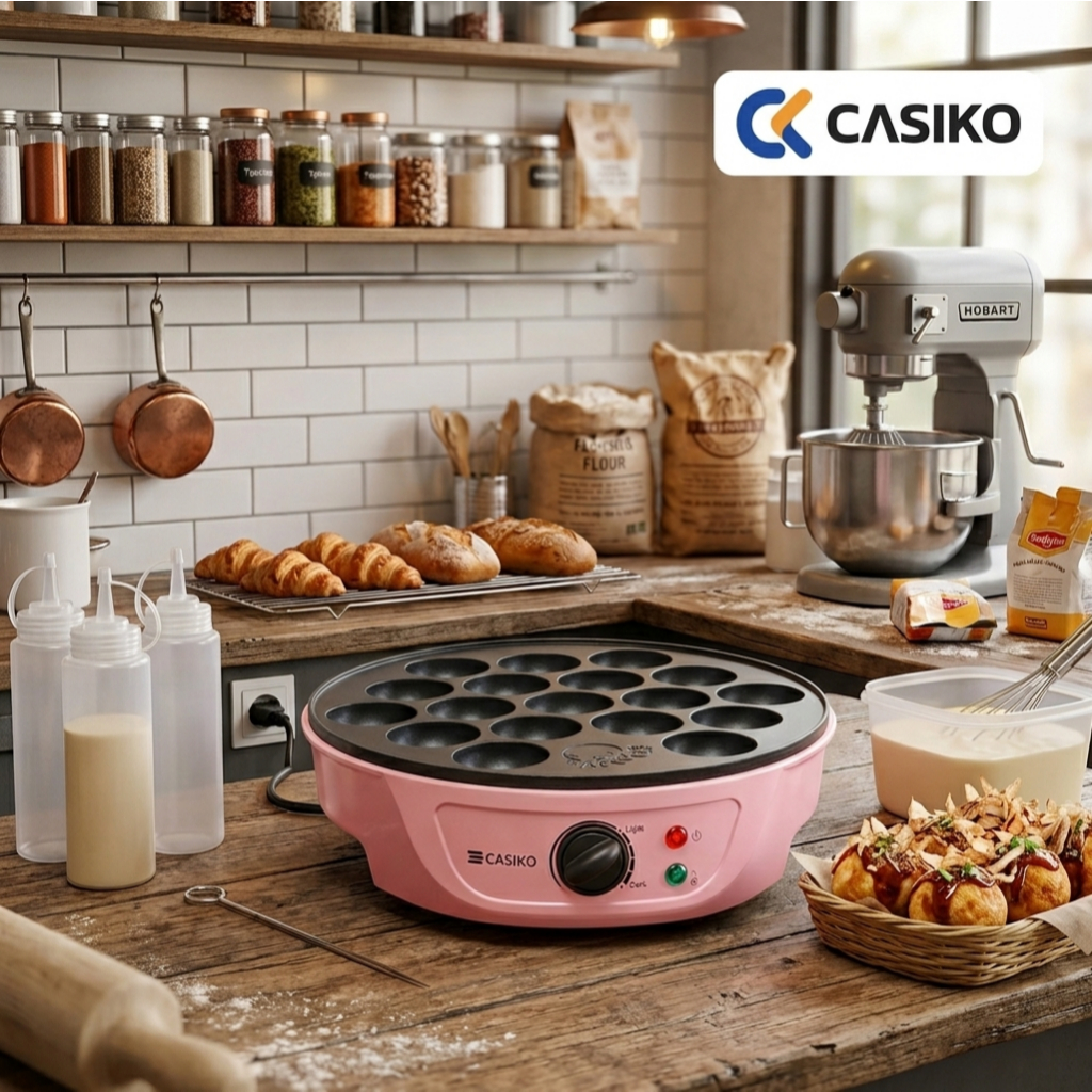 CASIKO เครื่องทำทาโกะยากิ รุ่น CK 5004A ทำได้ 18 ชิ้น ทาโกะ ขนมครก ไข่นกกะทา ck-5004a CK-5004A