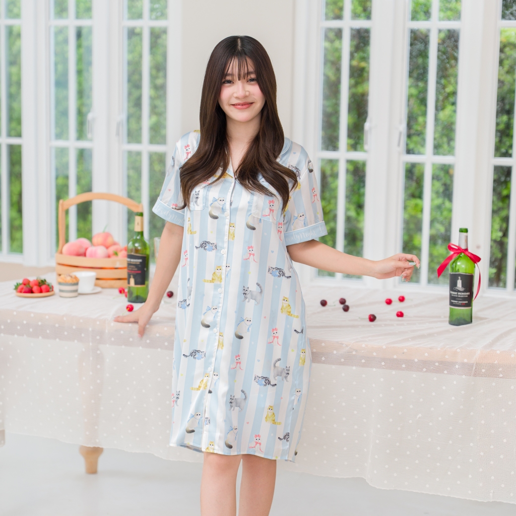 ชุดนอน LovelyNight กระโปรง Pretty Cats C18