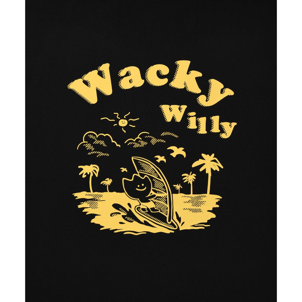 WACKY WILLY เสื้อยืดรุ่น KIKI SURFING GRAPHIC SHORT SLEEVE T-SHIRT BLACK Unisex 80331SSFSSU_F6BKXX — صورة 3