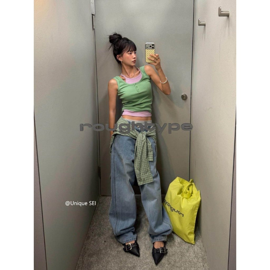 (พร้อมส่ง) Clothestoryy - (เซ็ต2ชิ้น) Muse Layer Tank Set เสื้อกล้ามแต่งกระดุม + เสื้อสายเดี่ยว สีตัดกัน