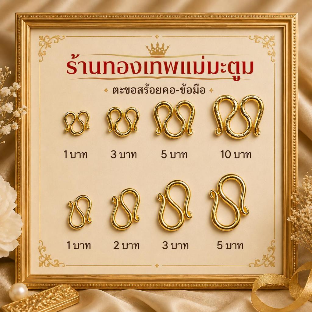 ร้านแม่มะตูม รวมตะขอสร้อยคอ-ข้อมือ-ห่วงทด น้ำหนัก1-10 บาท(สามารถใส่ห้อยจี้หรือเพิ่มขนาดข้อมือ)