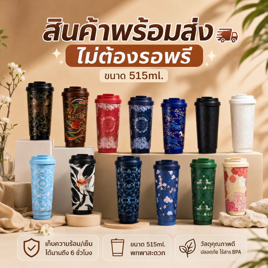 สินค้าพร้อมส่ง ไม่ต้องรอพรี Chagee แก้วเก็บอุณหภูมิ สินค้าแท้จากช็อป