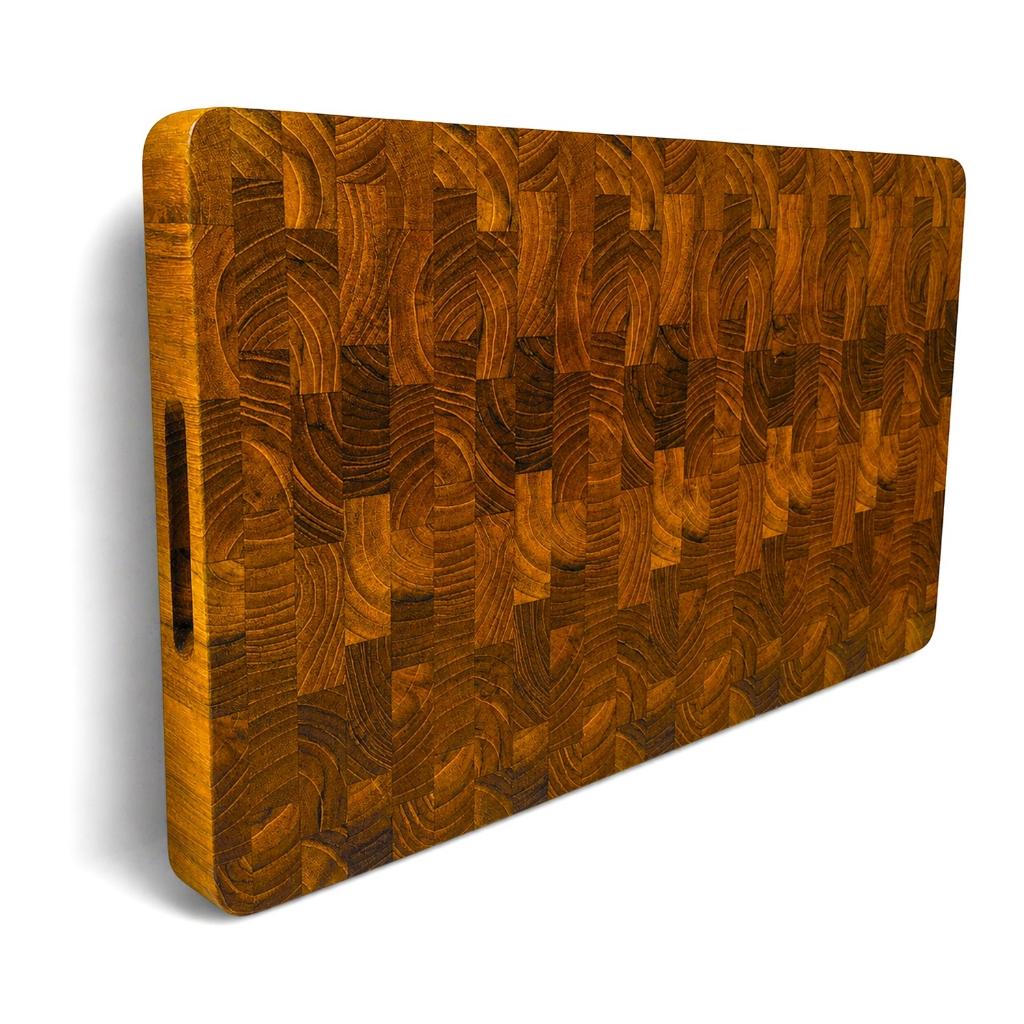 เขียงไม้สักเอนเกรน LAO WOOD รุ่น CB08L(ขนาดใหญ่ แบบเรียบ)