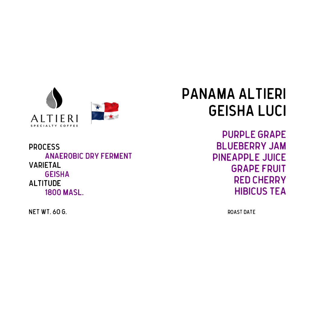 เมล็ดกาแฟคั่ว Panama Altieri Geisha Luci