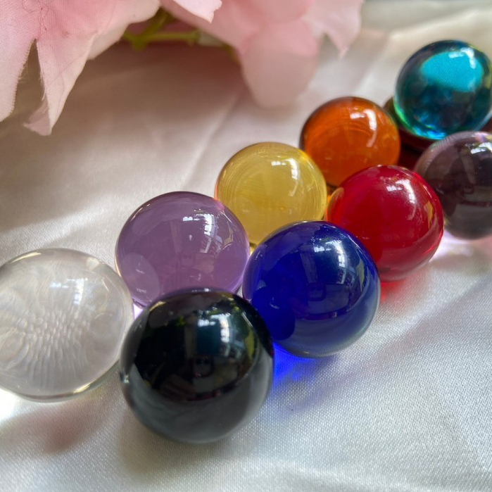 ลูกแก้วคริสใสขนาด 2.5cm. ลูกแก้วพญานาค (10สี) องค์พญานาค ตกแต่งภายในบ้าน สีสวยไม่ลอกไม่ดำ