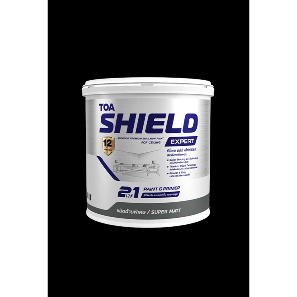 สีน้ำทาฝ้า ชนิดด้านพิเศษ 9 ลิตร TOA รุ่น SHIELD EXPERT สีขาว E777