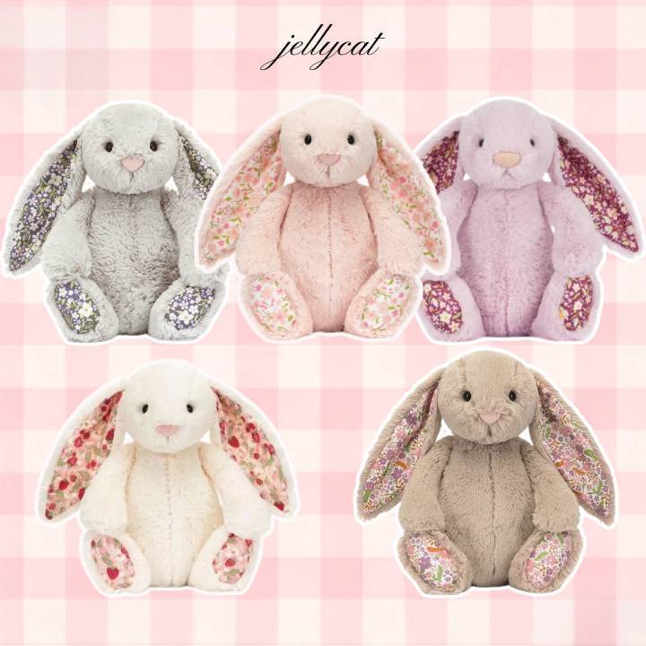 Jellycat ตุ๊กตาขนสัตว์ ตุ๊กตากระต่ายหูดอกไม้ เพื่อนกอดประจำวัน เหมาะเป็นของขวัญ สินค้าพร้อมส่ง