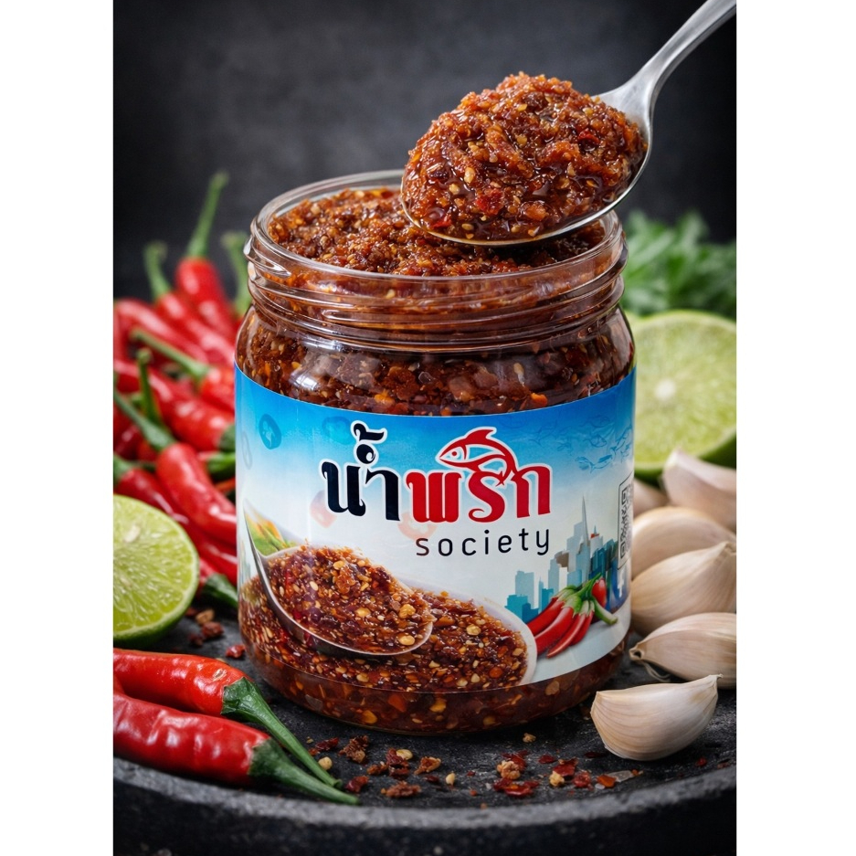 (200ก. 1กระปุก)ปลาร้าบอง(สุก) พริกเผาสามรส พริกเผาตาแดง(ไม่หวาน) ตาแดงแมงดา น้ำพริกผัด ปลาร้าสับ by น้ำพริกSociety